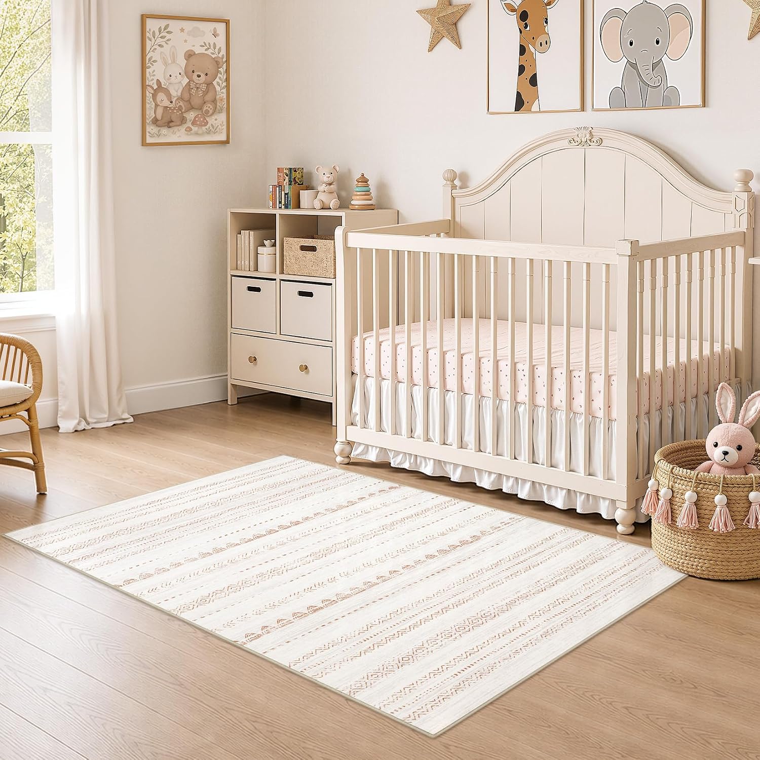 Thumbnail 2 de Nakagishi U23019K Boho Area Rug, 3' x 5', Beige Brown, Machine Washable