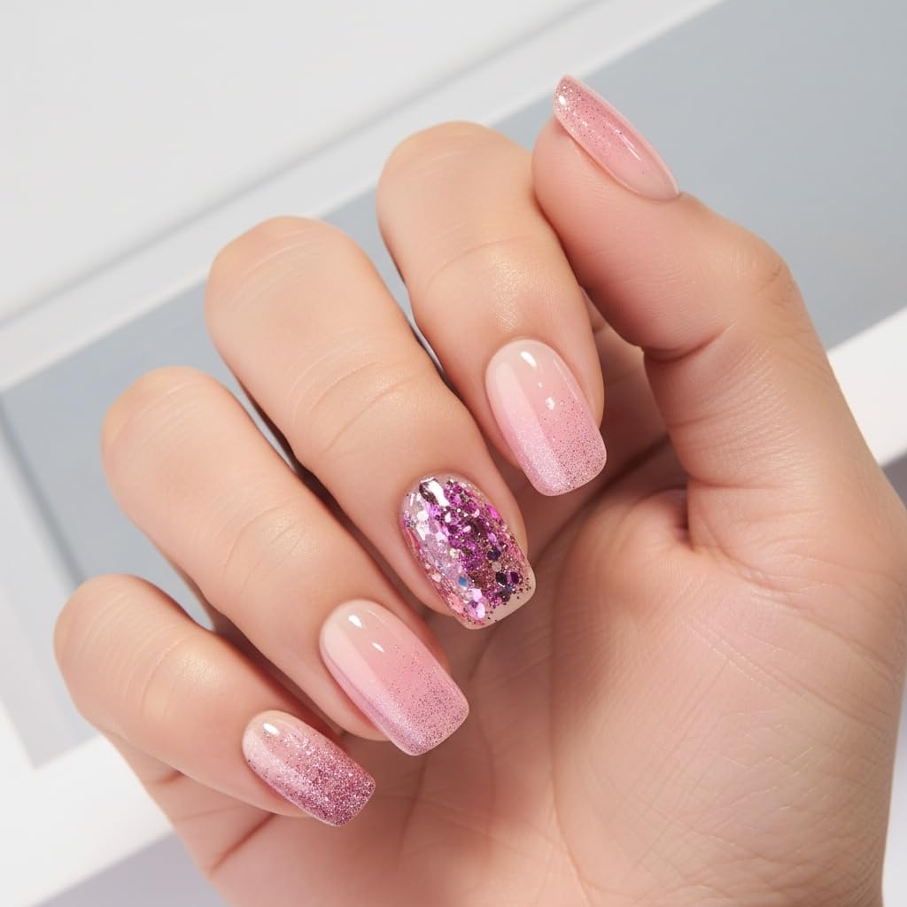Thumbnail 2 de Curvlife Press On Nails 32 Count Pink Diamond