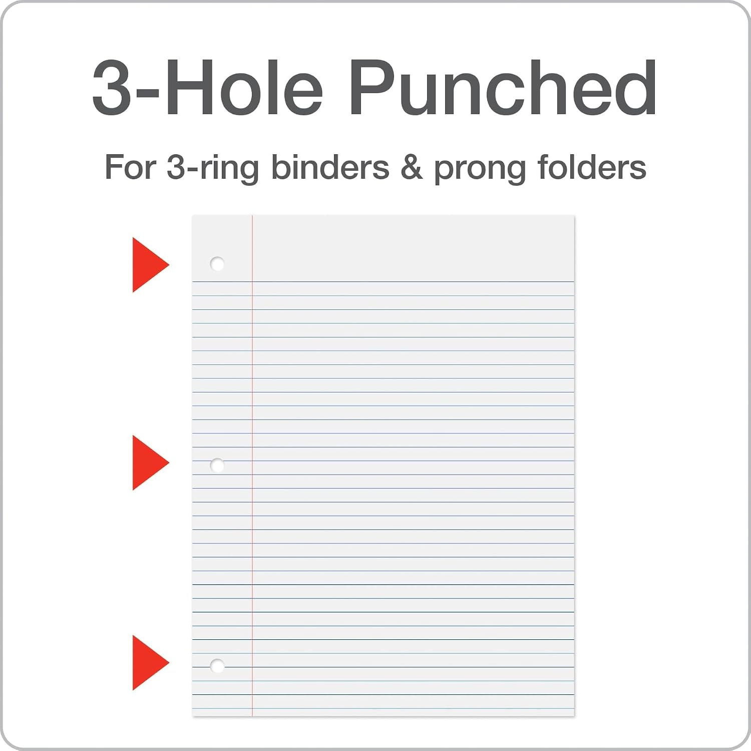 Detalle de Oxford 500-Sheet College Rule Loose Leaf Paper, 8.5 x 11, 3-Hole Punch (62349)