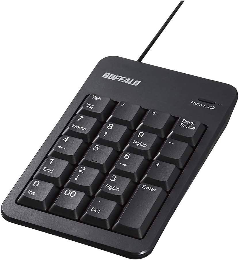 Detalle de バッファロー BSTK100WH 有線キーボード Tabキー付き・19キー・メンブレン方式