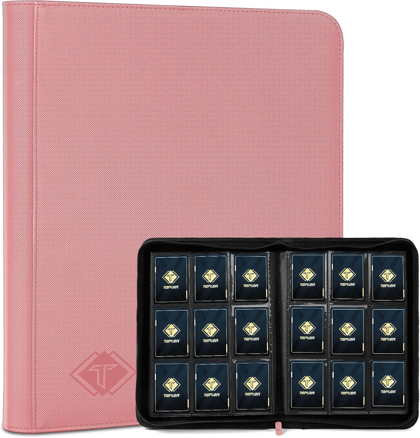 Detalle de Trading Card Binder: 9-Pocket Pink Album with 432 Slots for MTG, Baseball, Football and Sports Cards