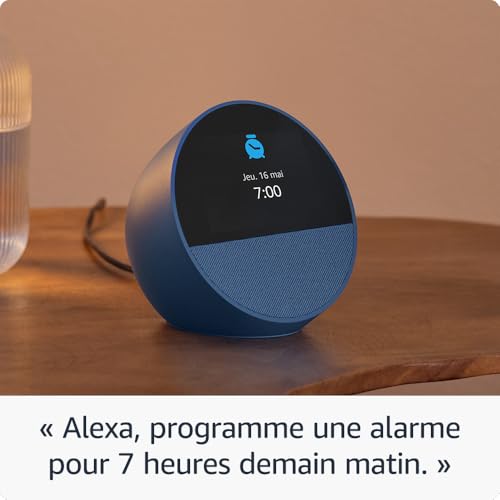 Detalle de Amazon Echo Spot (Nouvelle génération) — Réveil connecté avec Alexa+ et son riche