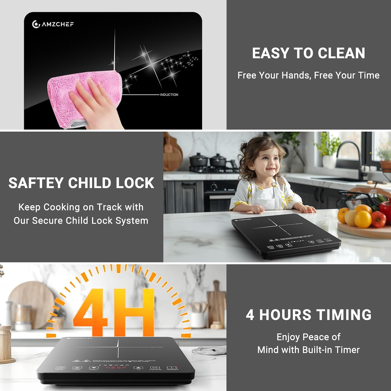 Thumbnail 6 de AMZCHEF Portable Induction Cooktop 1800W