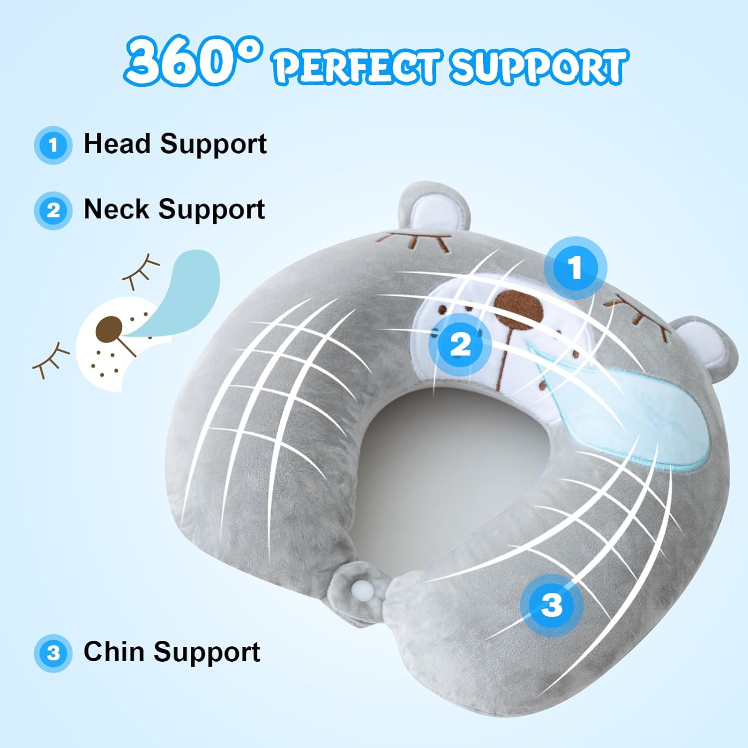 Thumbnail 5 de Cirorld Kids Travel Pillow: Plush Memory Foam Neck Support with Sleep Mask for Travel