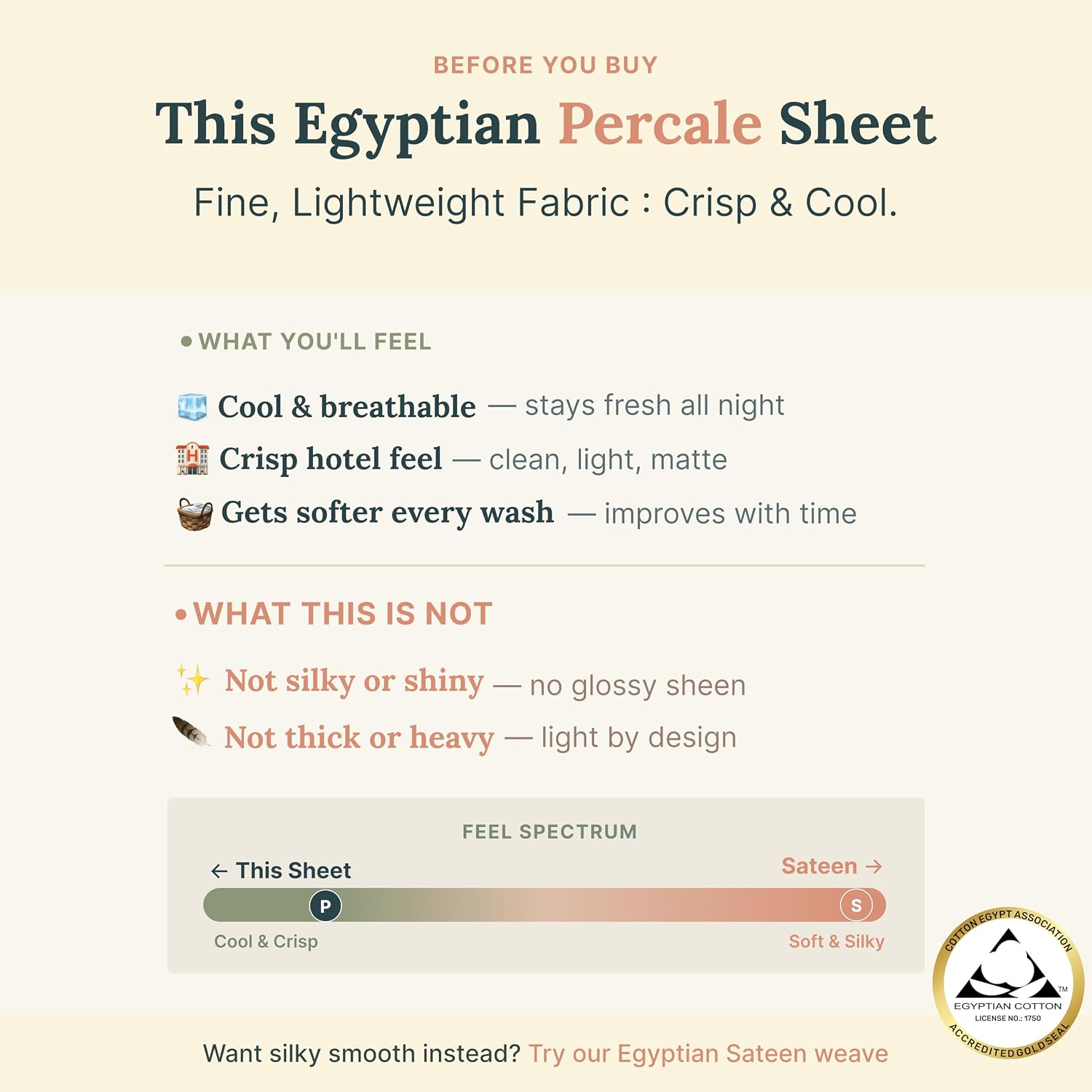 Detalle de California Design Den Certified 100% Egyptian Cotton King Percale Sheet Set with Deep Pockets