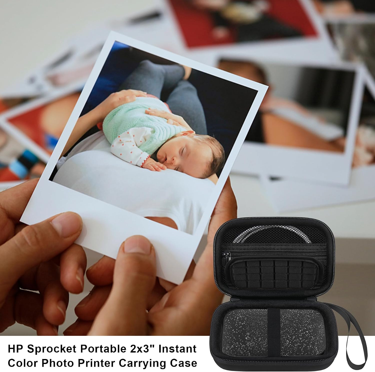 Thumbnail 6 de Elonbo Carrying Case for HP Sprocket Portable 2x3 instant photo printer (Black/Inside Black)