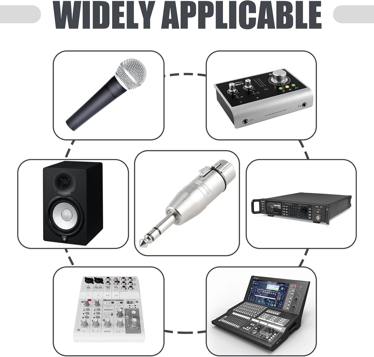 Thumbnail 2 de talNite XLR to 1/4 inch TRS Adapter (Balanced), 2-pack — XLR Female to TRS Jack