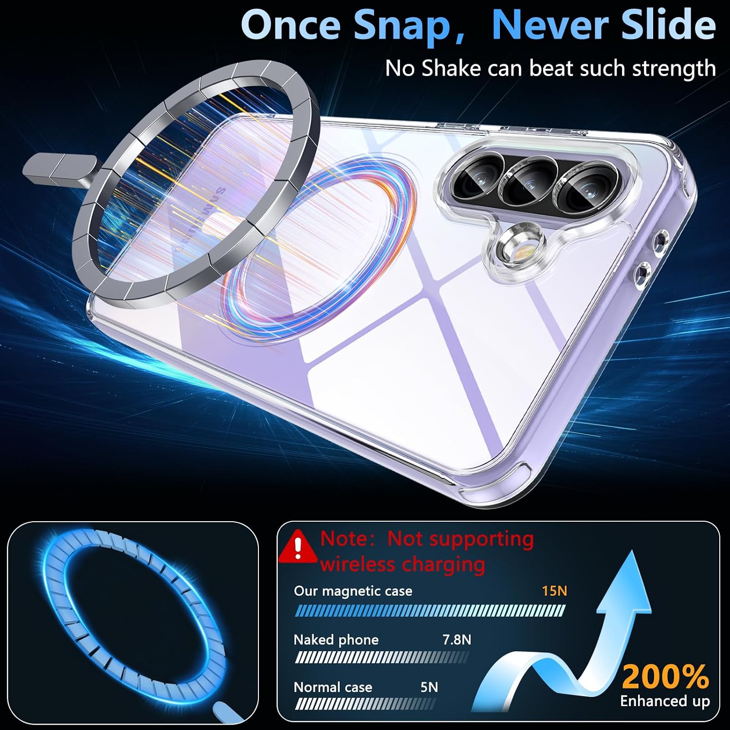 Detalle de Magnetic Clear Case for Samsung A36 5G
