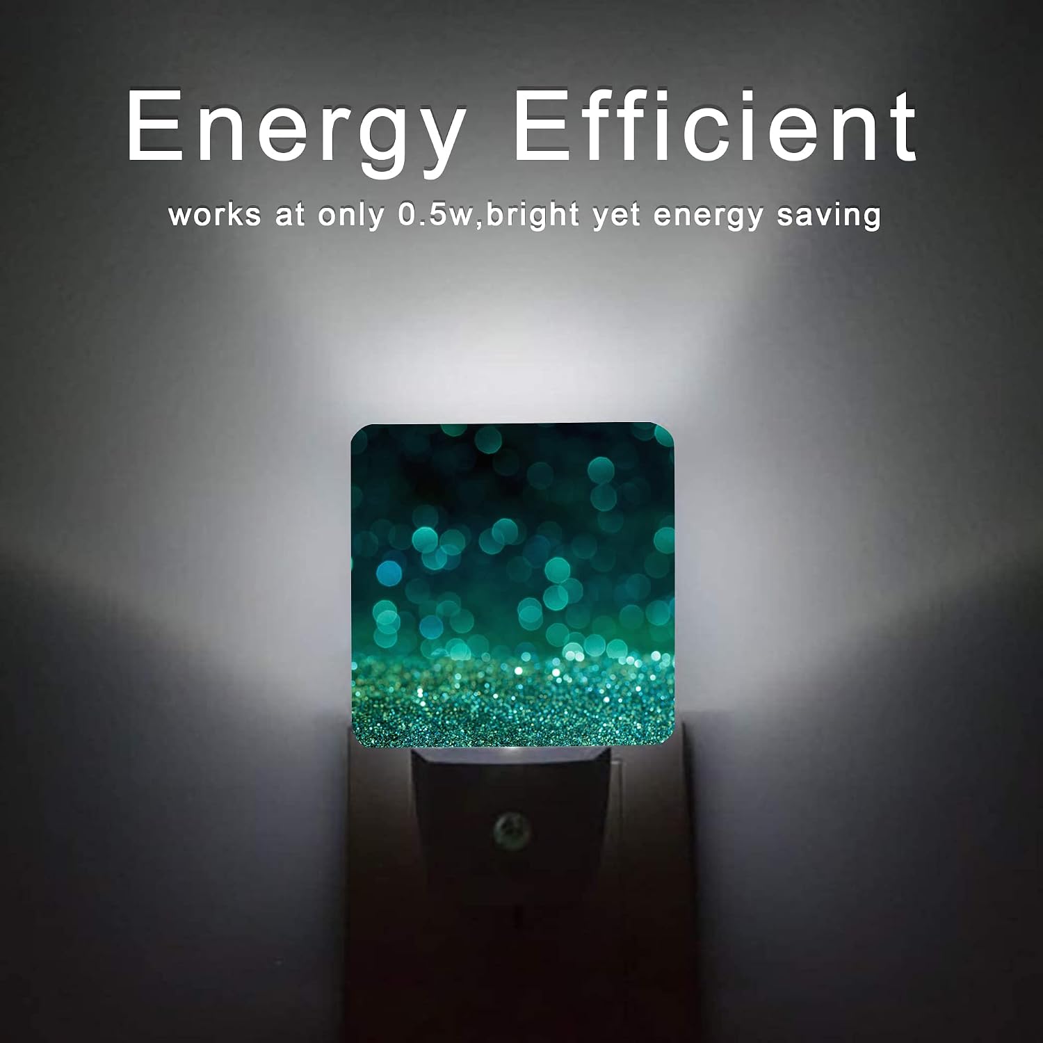 Detalle de Oeaskly SBD04 Green Glitter Plug-In LED Night Light with Dusk-to-Dawn Sensor