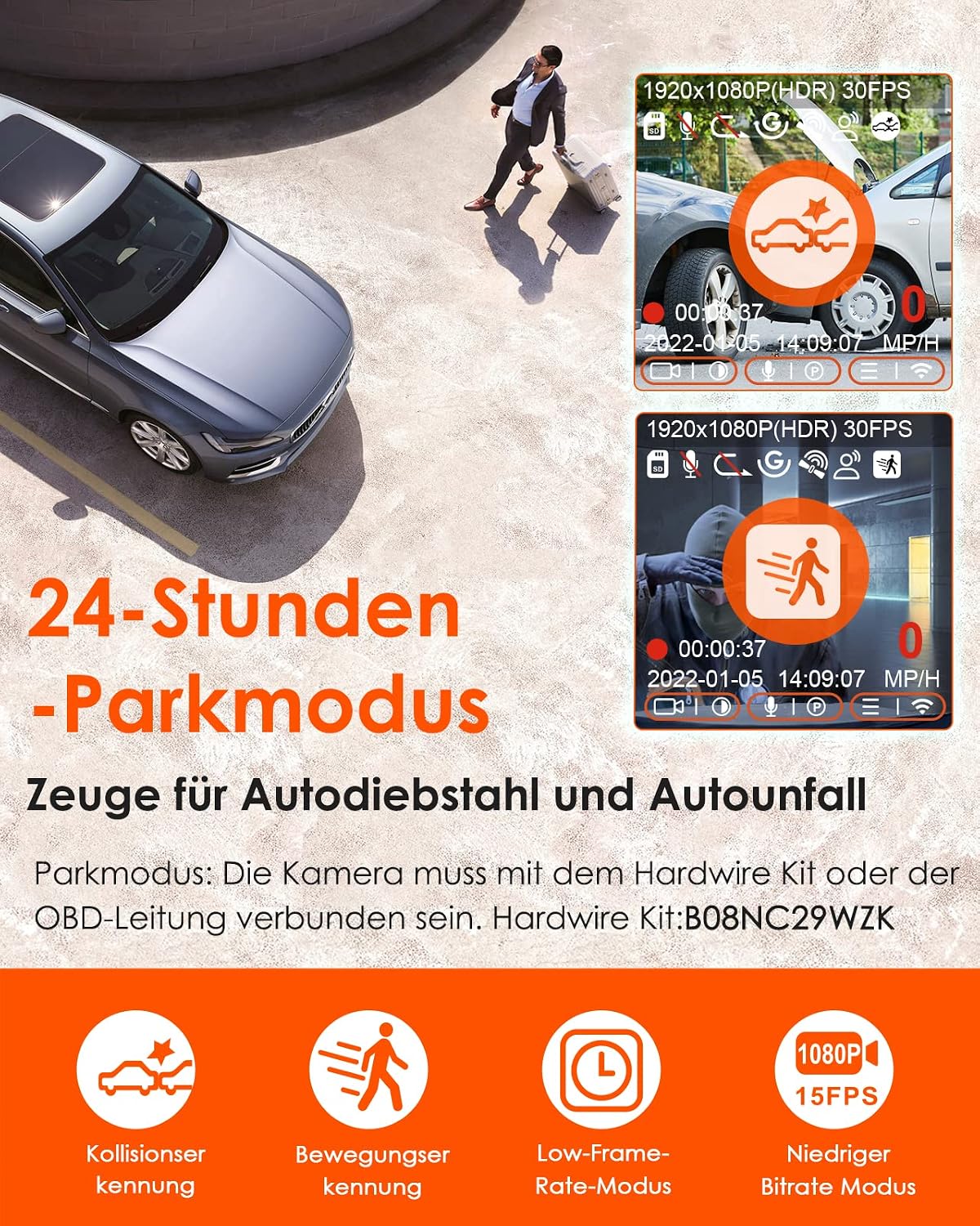 Thumbnail 5 de VANTRUE E1 lite Dashcam 1080P