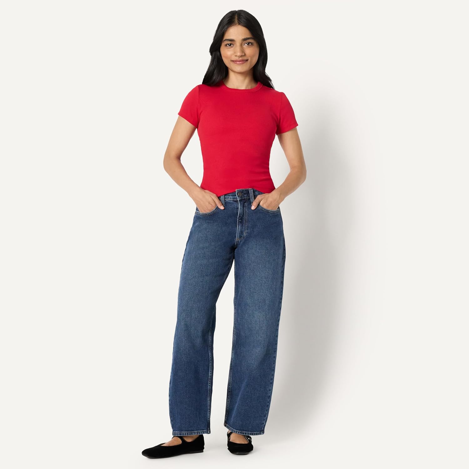 Thumbnail 4 de Amazon Essentials Damen Slim-Fit-T-Shirt mit kurzen Ärmeln – schlankes Basic-T-Shirt in Rippstrick-Optik