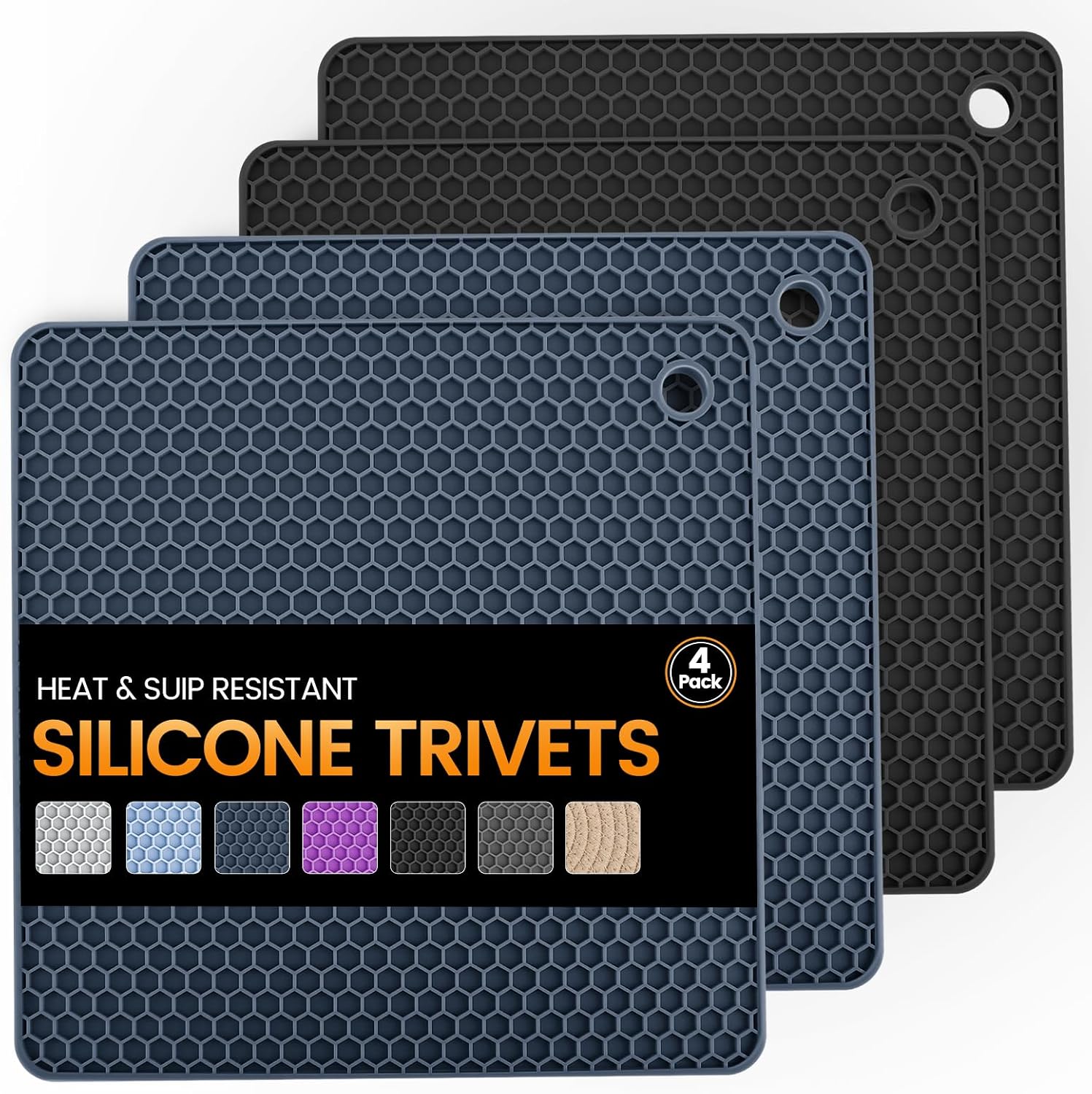 Detalle de Silicone Trivet Mats, Set of 4