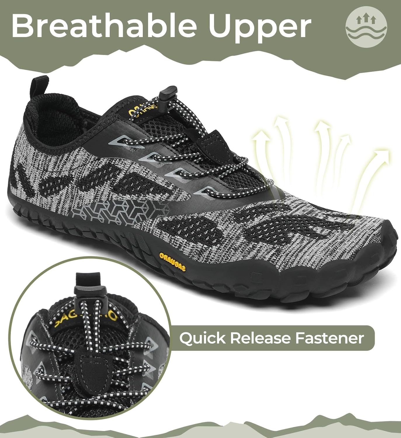 Detalle de SAGUARO Unisex-Barfußschuhe mit weiter Zehenbox – atmungsaktiv, leicht & flexibel