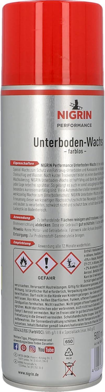 Thumbnail 1 de NIGRIN Performance Unterboden-Wachs – Schutz & Optik für Unterboden und Karosserie (500 ml)
