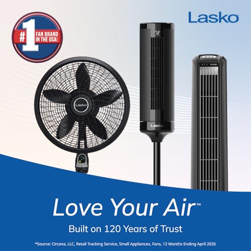 Thumbnail 1 de Lasko Cyclone Oscillating Pedestal Fan 1843 - Adjustable to 54" in Black