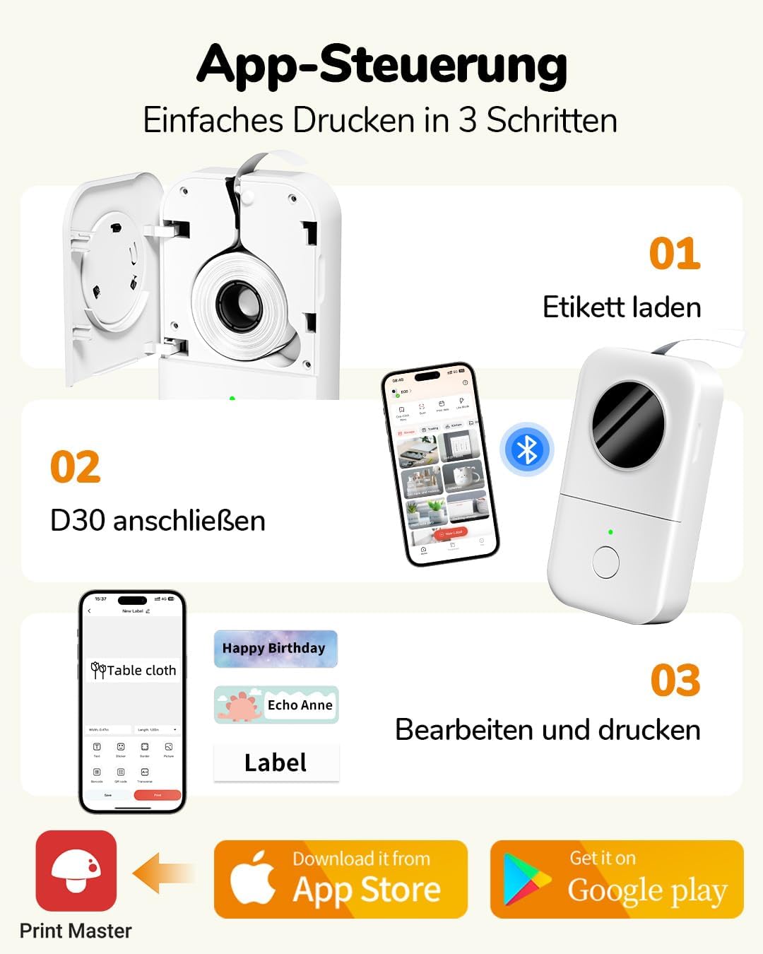 Thumbnail 2 de Phomemo D30: etichettatrice Bluetooth portatile per etichette personalizzate