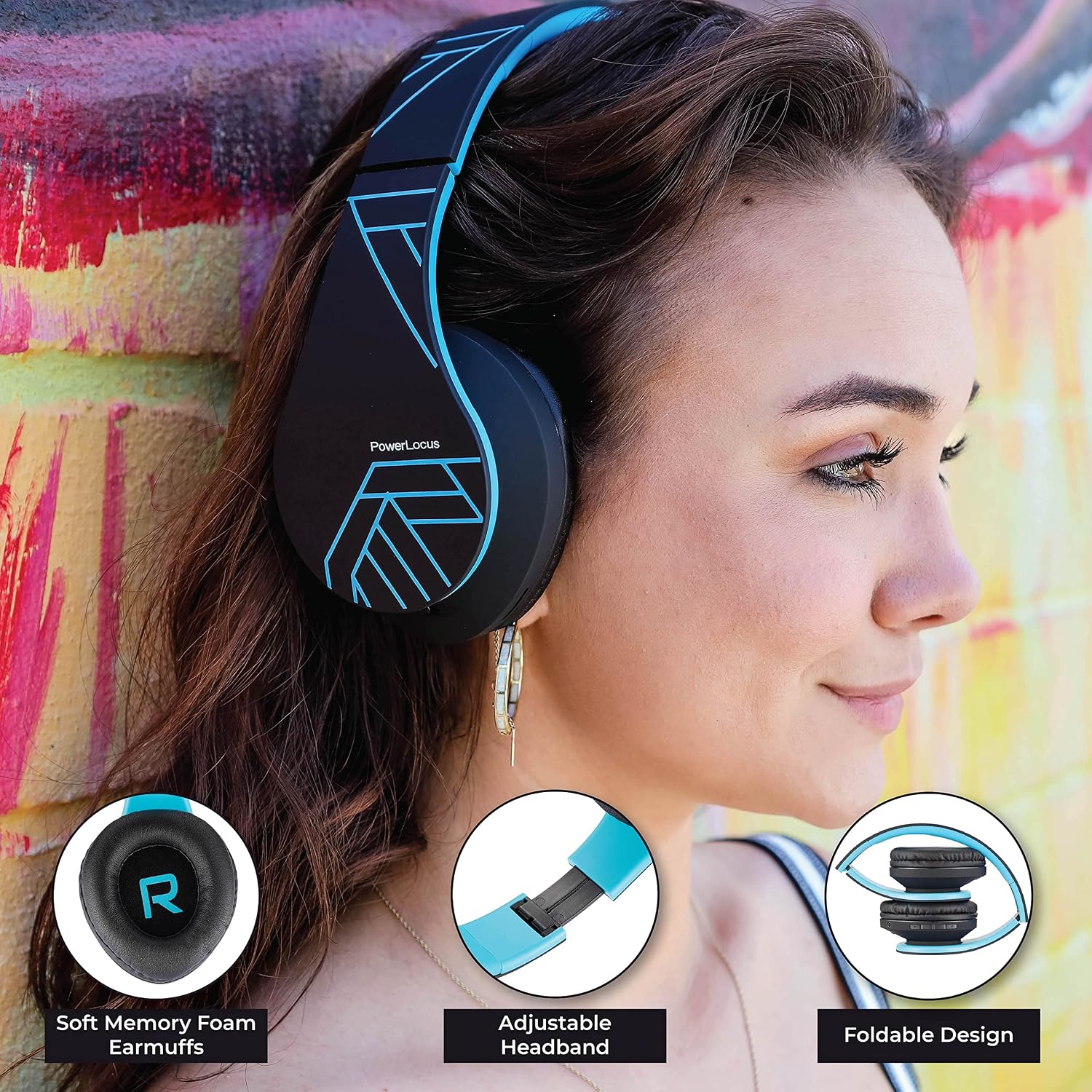 Thumbnail 2 de PowerLocus Bluetooth Over-Ear Headphones with FM Radio
