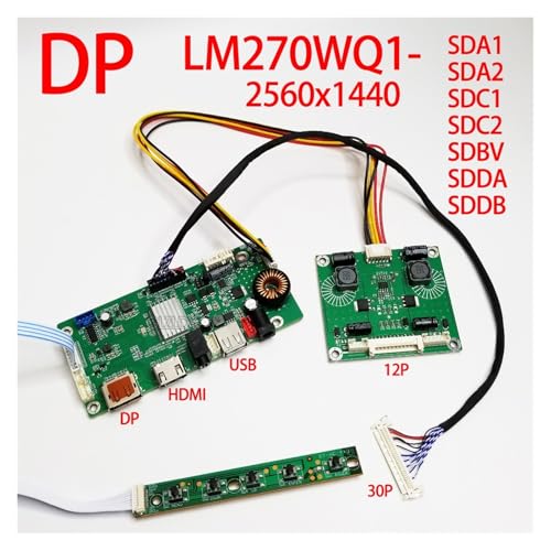Detalle 2 de Kit de Carte Contrôleur EDP 27'' LM270WQ1-SDC2 / LM270WQ1-SDA2 / LM270WQ1-SDB1 – DP, HDMI et USB pour écran LCD 2560 x 1440