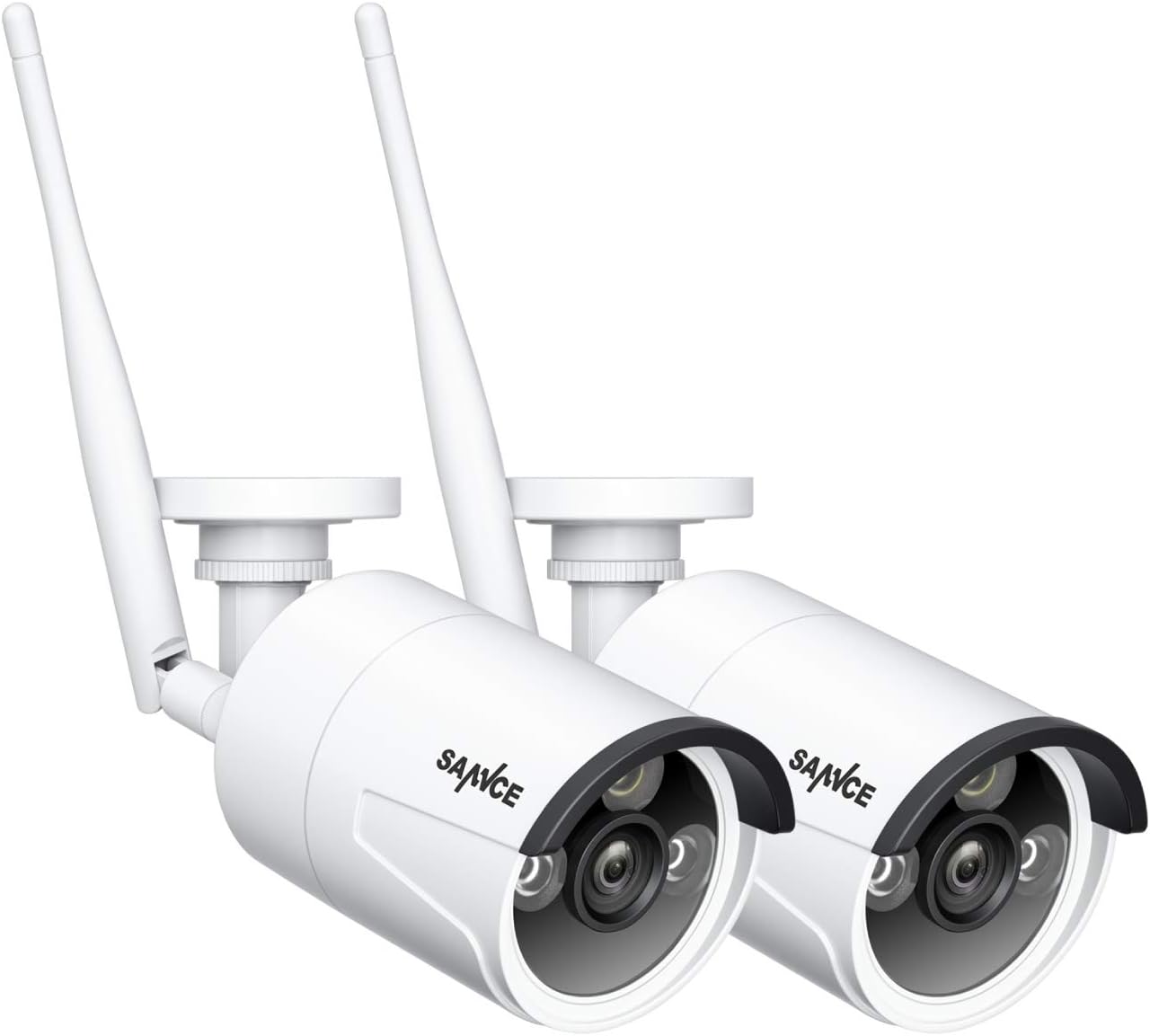 Detalle de SANNCE Telecamera IP WiFi 3MP per Sistema di Sicurezza – 2 Telecamere CCTV Wireless da Esterno, IP66, Rilevazione Movimento e Visione Notturna