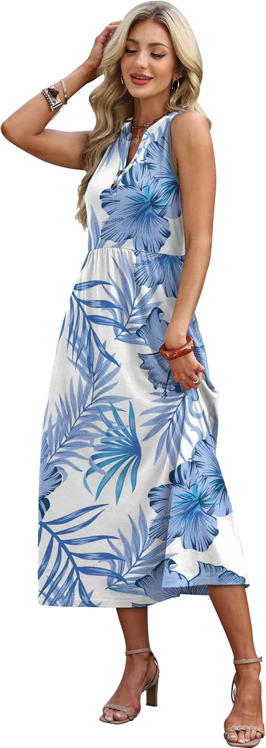 Thumbnail 3 de WIHOLL Women's Summer Maxi Dress with Pockets – Vacation Beach Sundress 2026