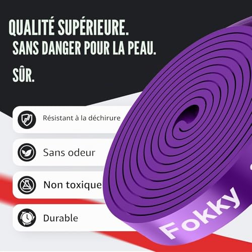 Detalle 2 de Fokky Bande Élastique de Musculation – Kit 5 Niveaux avec Ancrage et Accessoires