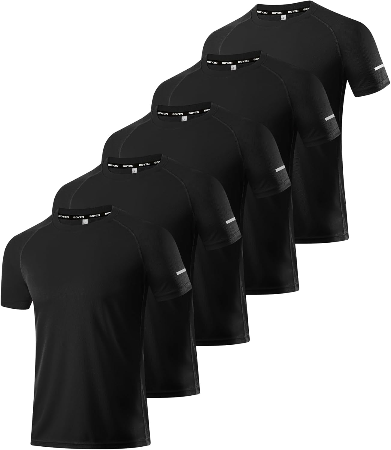 Detalle de Boyzn Men's Workout Shirts (1, 3, 5, or 7 Pack) – Moisture-Wicking, 4-Way Stretch Gym Tees