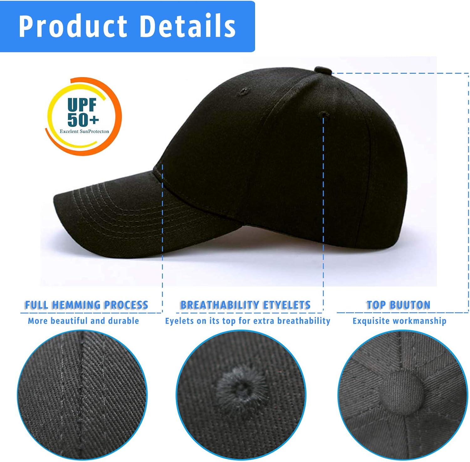 Thumbnail 2 de # Interstellar Fire Baseball Cap for Men and Women – 100% Cotton