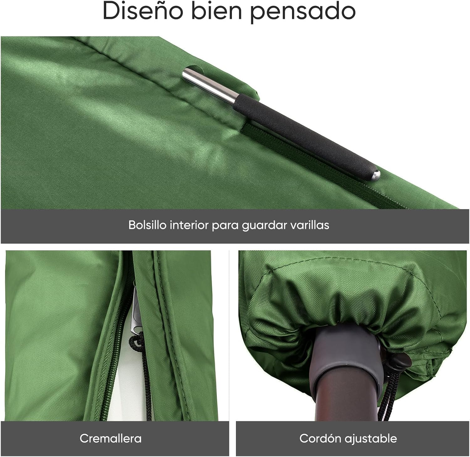 Detalle 2 de Sekey Custodia per Ombrello a Lampione con Manico – Copertura 280 × 30/81/46 cm, poliestere riciclato