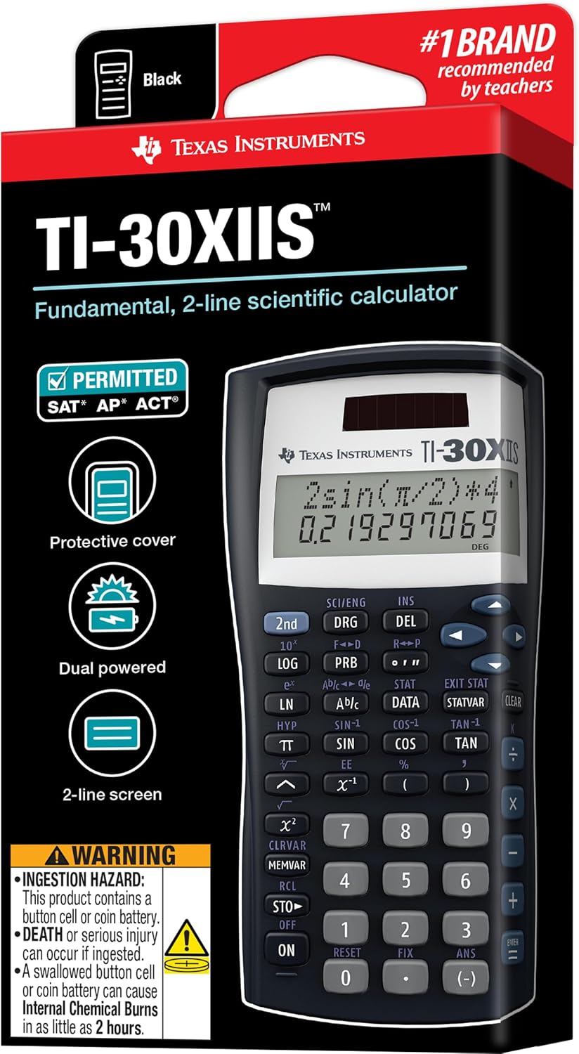 Detalle 2 de TI-30XIIS Scientific Calculator, Black by Texas Instruments