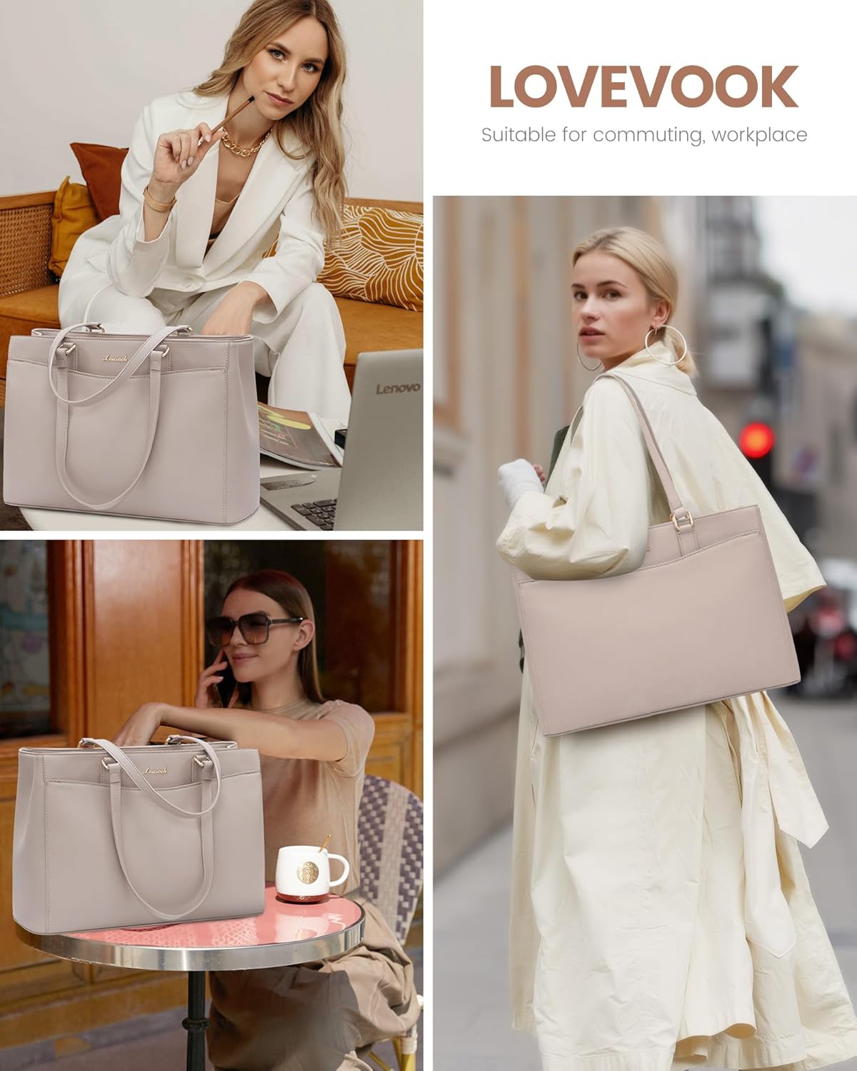 Thumbnail 1 de LOVEVOOK Laptop Bags for Women 15.6 Inch — A Spacious, Practical Tote for Work and School