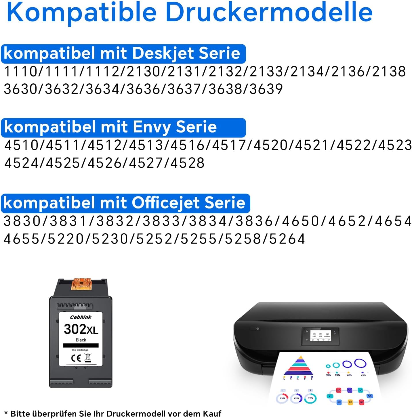 Thumbnail 1 de Cebhink HP 302 XL Schwarz Druckerpatronen