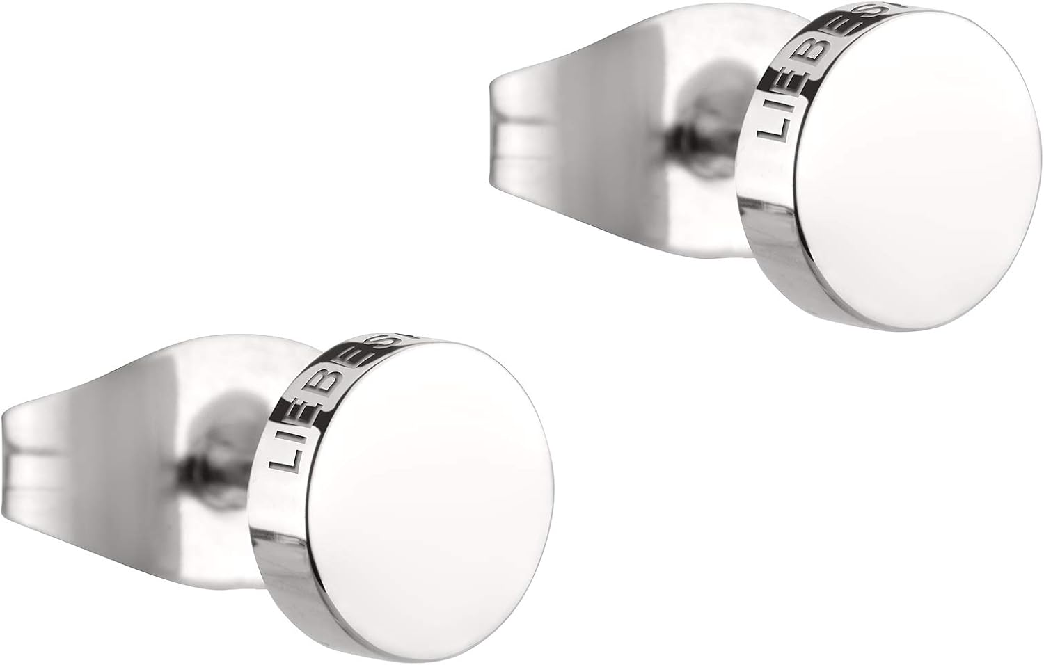 Detalle de LIEBESKIND BERLIN Damen Ohrstecker Basic – Edelstahl, poliert & mattiert, 0,5 cm