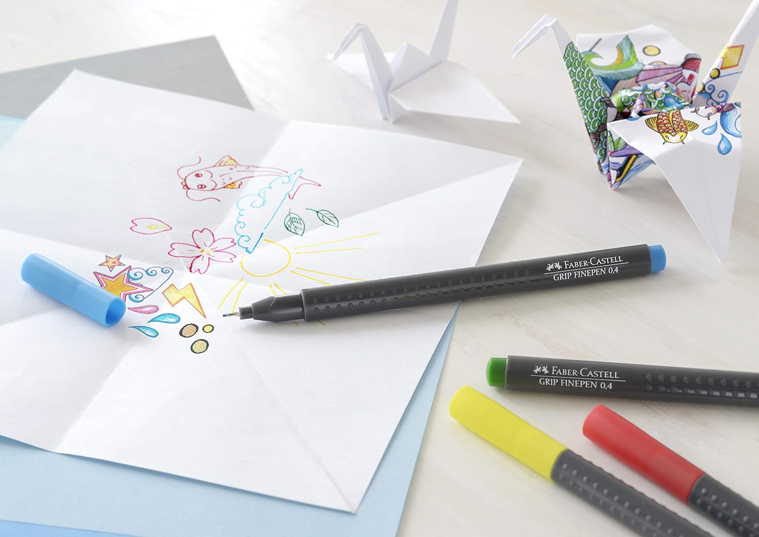 Detalle de Faber-Castell Grip F151610 fineliners, 10-pack med 0,4 mm spets och greppzon