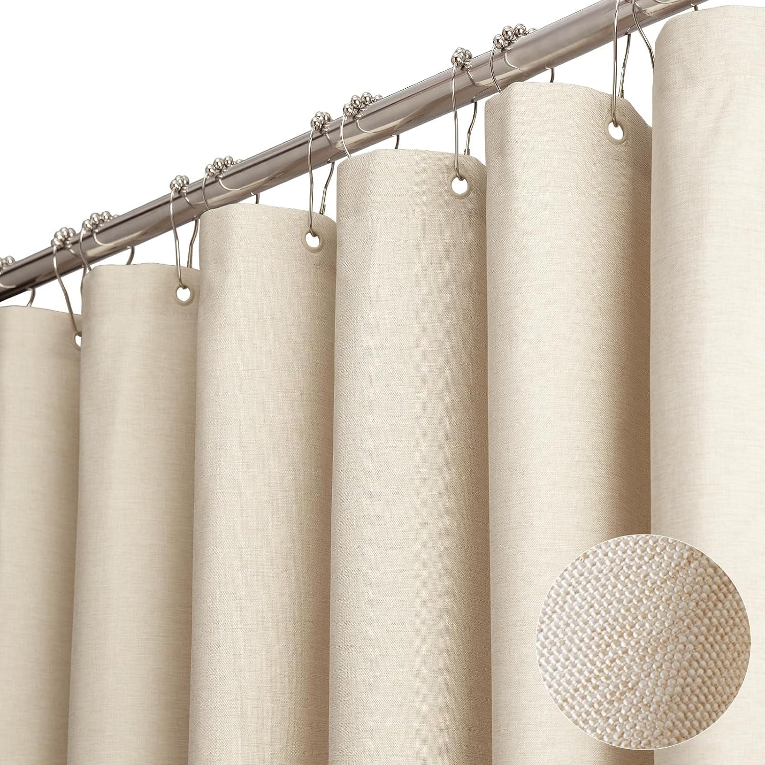 Thumbnail 6 de BTTN Stall Fabric Shower Curtain - 36x72 Inch Linen Textured Heavy Duty Set