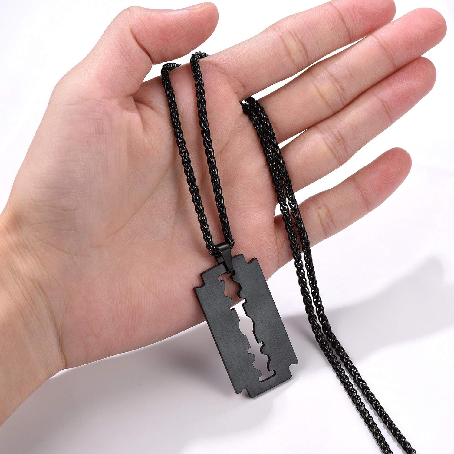 Thumbnail 3 de PROSTEEL collana uomo in acciaio 316L con lametta placcata oro/nero, catena regolabile 55 cm e confezione regalo