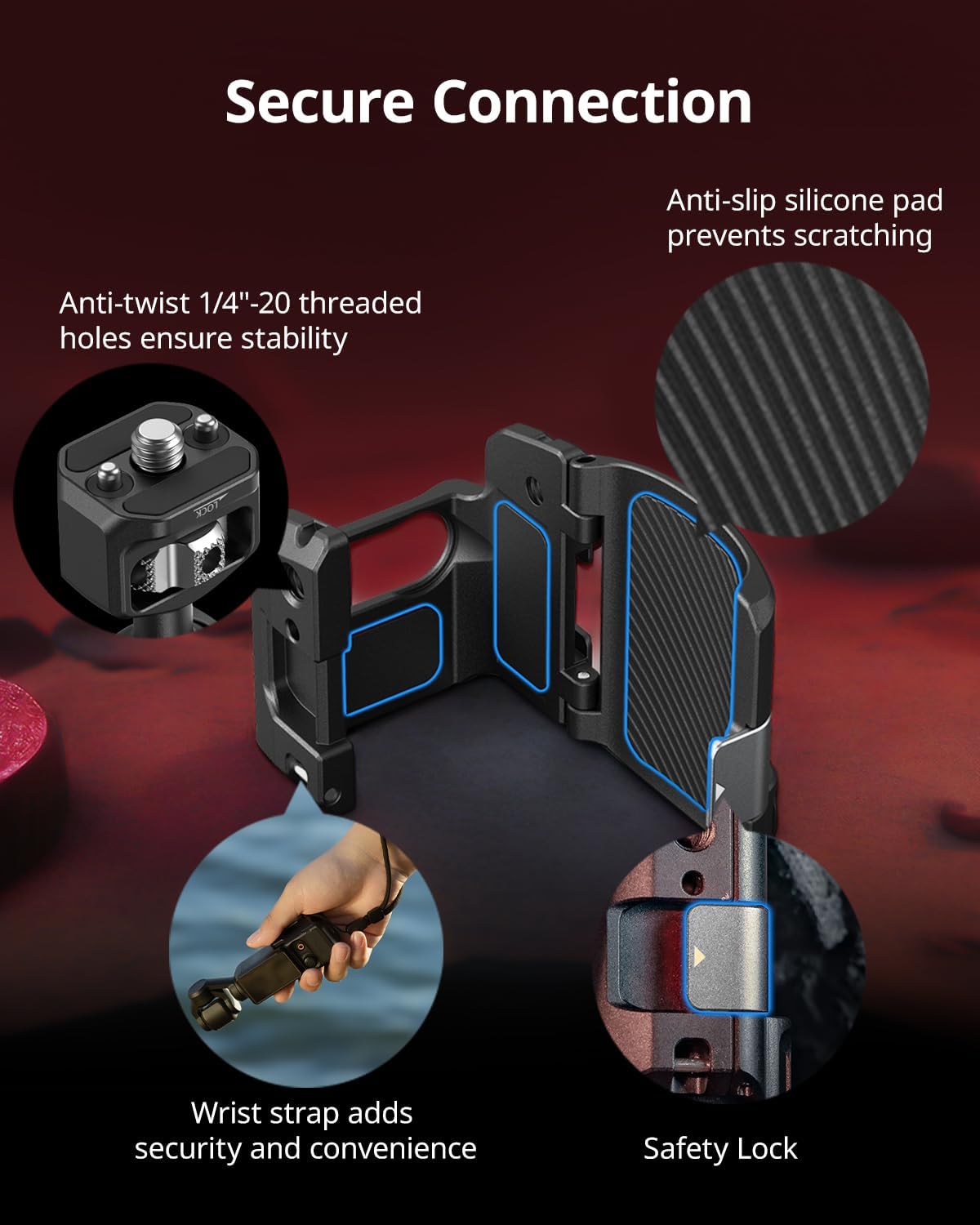Thumbnail 6 de SMALLRIG Expansion Adapter Accessory 5072 for DJI Osmo Pocket 3 (aluminium protective cage with cold shoe)