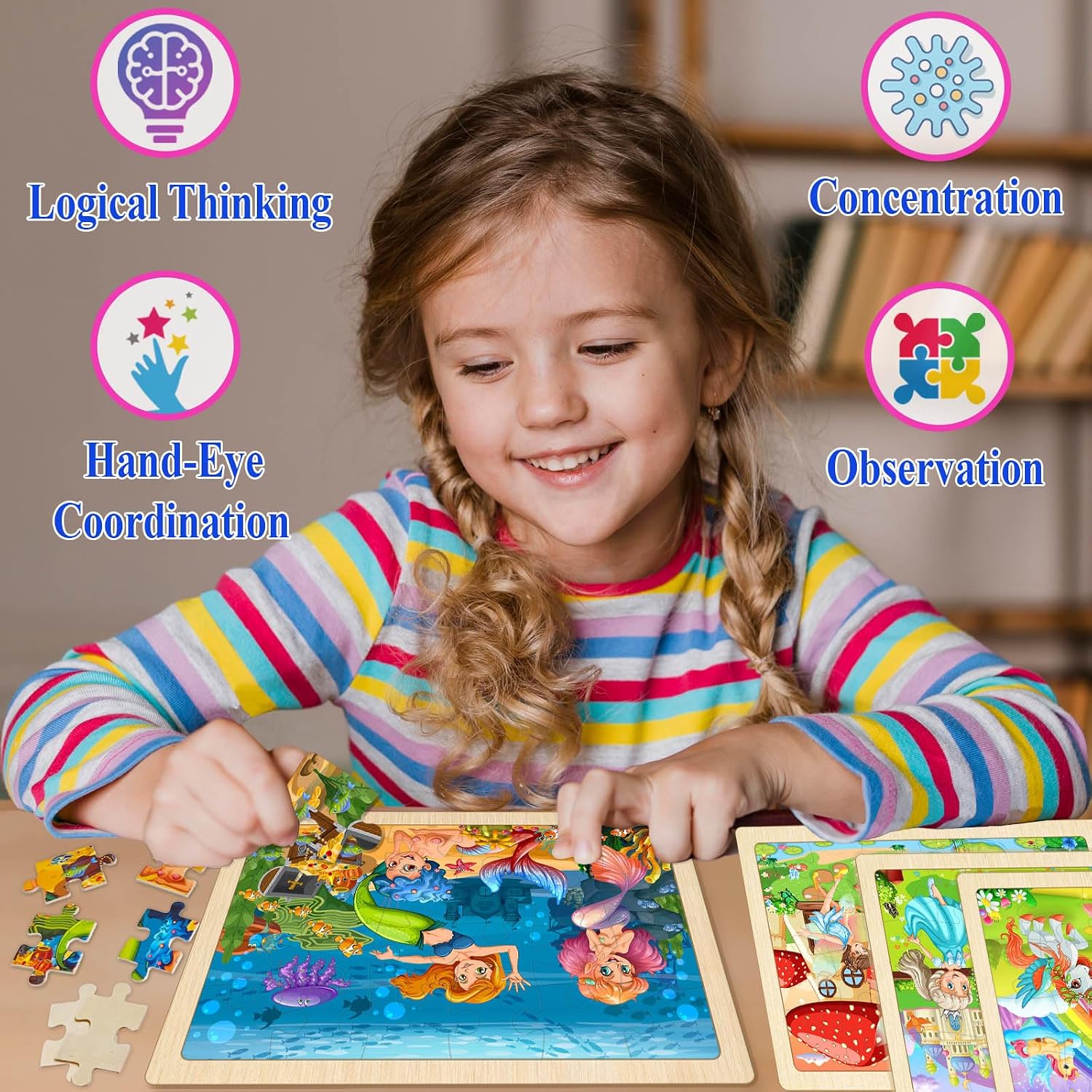 Detalle de WaaLod Wooden Puzzles, 24-Piece