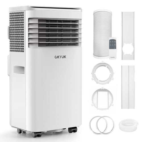 Detalle de OKYUK Mobile Klimaanlage 7000 BTU mit Abluftschlauch – 4-in-1, leise, Fenster-Installationsset