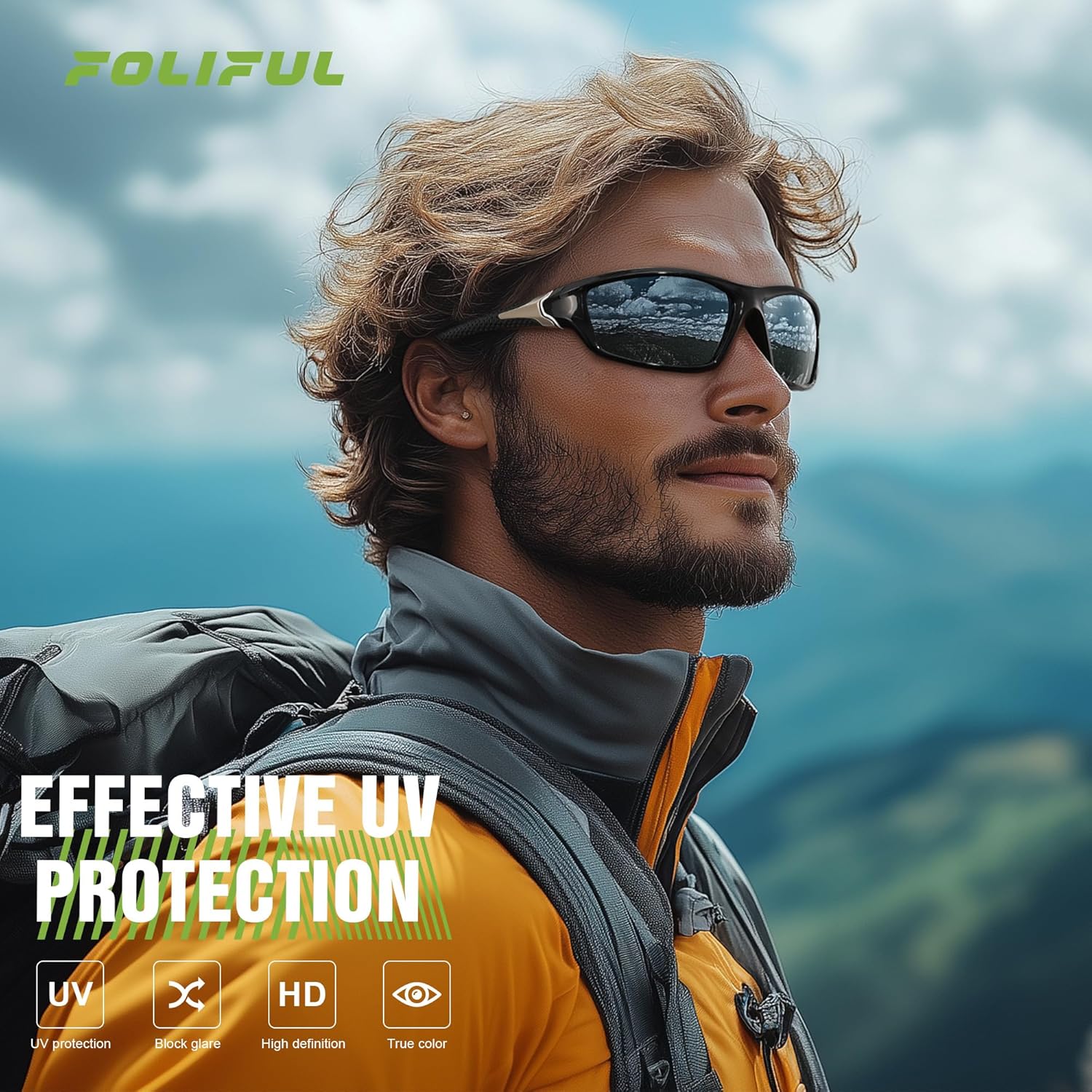Detalle 2 de Foliful 3-Pack Polarized Sports Sunglasses 🕶
