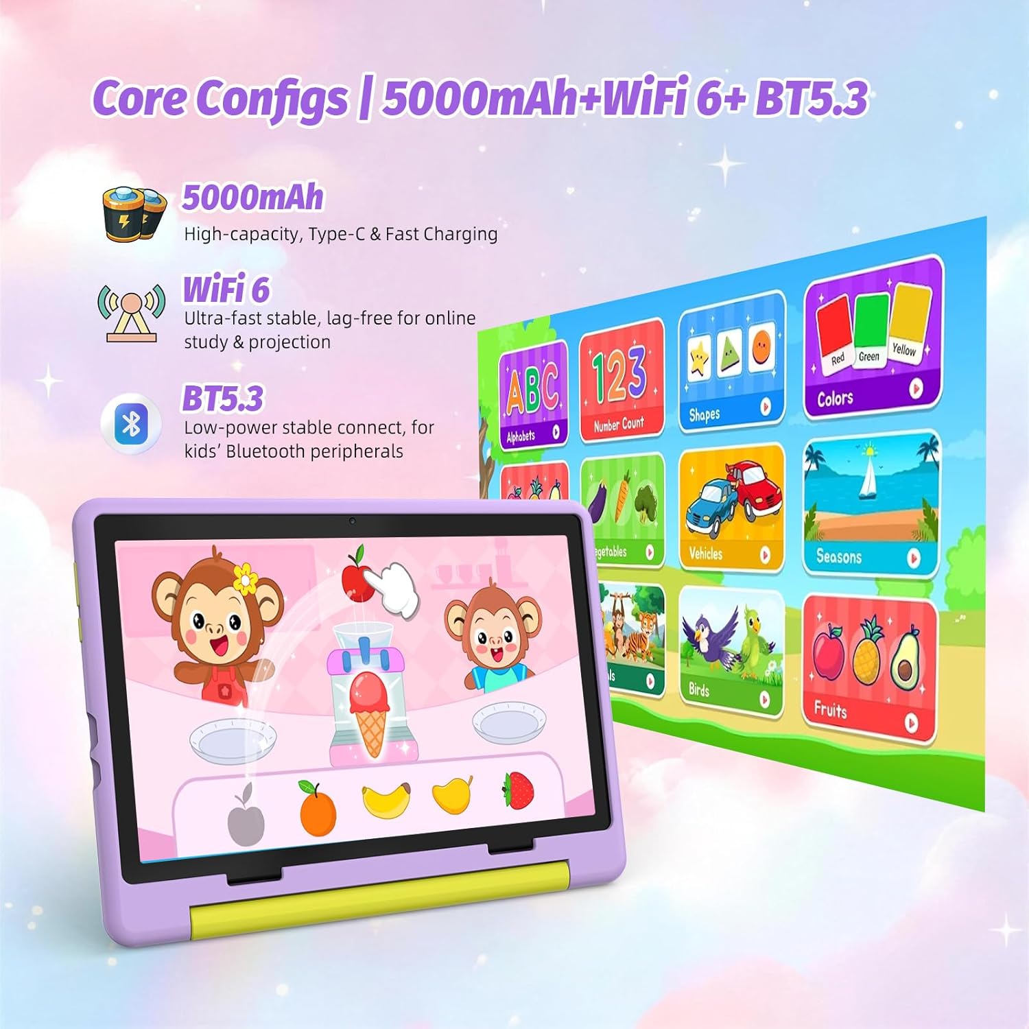 Thumbnail 6 de Laptok Android 15 Kids Tablet (10 inch) with Parental Control, Face ID, WiFi 6, Purple