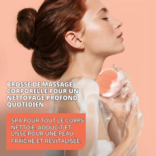 Detalle 2 de FOREO LUNA 4 body Peach Perfect : brosse exfoliante corps en silicone, pratique et étanche