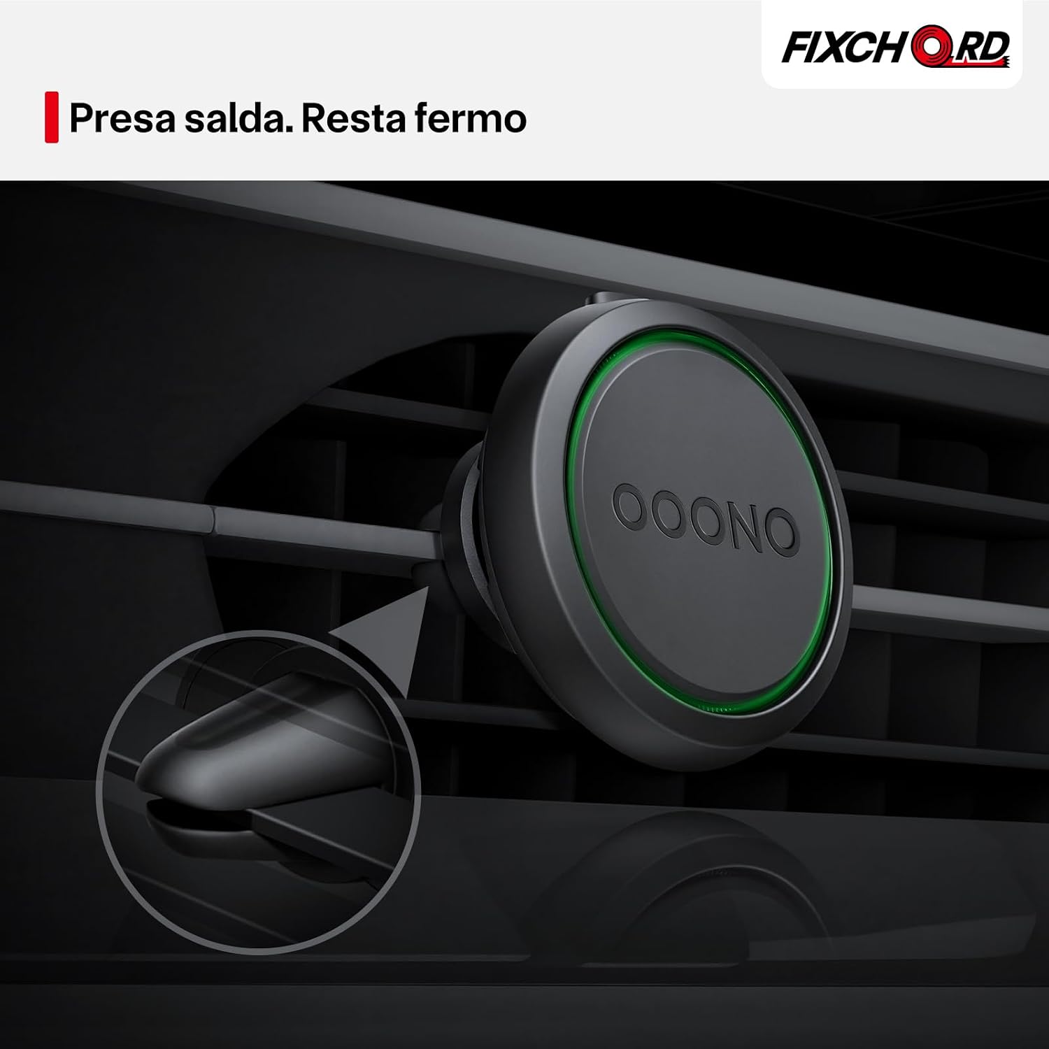 Detalle de Supporto magnetico FIXCHORD per OOONO CO-Driver NO2 (1 pezzo) con magneti integrati