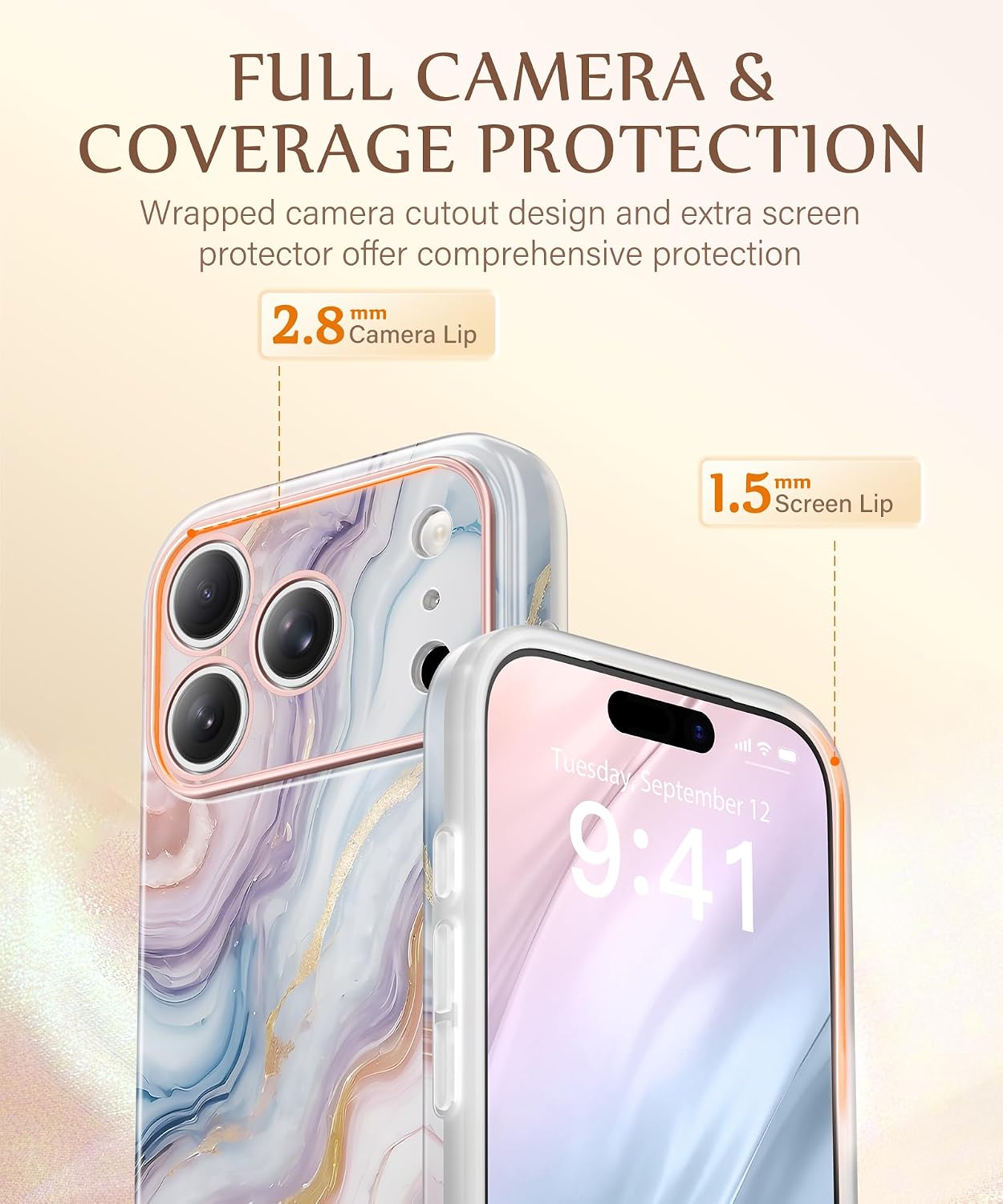 Thumbnail 5 de GVIEWIN Marble Case for iPhone 18 Pro/17 Pro, MagSafe Compatible