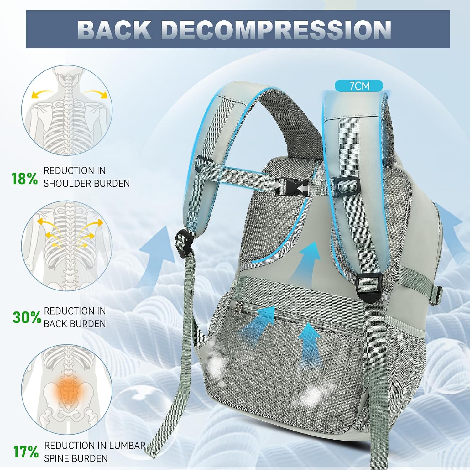 Detalle de Lossga Ryanair cabin bag 40x30x20 (24L) underseat travel backpack with TSA-style security unfolding and USB charging port