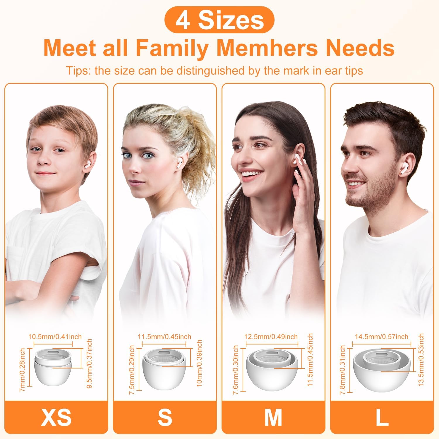 Thumbnail 2 de Kit de 4 embouts pour AirPods Pro / AirPods Pro 2 avec réduction du bruit + stylo de nettoyage 3 en 1 (XS/S/M/L)