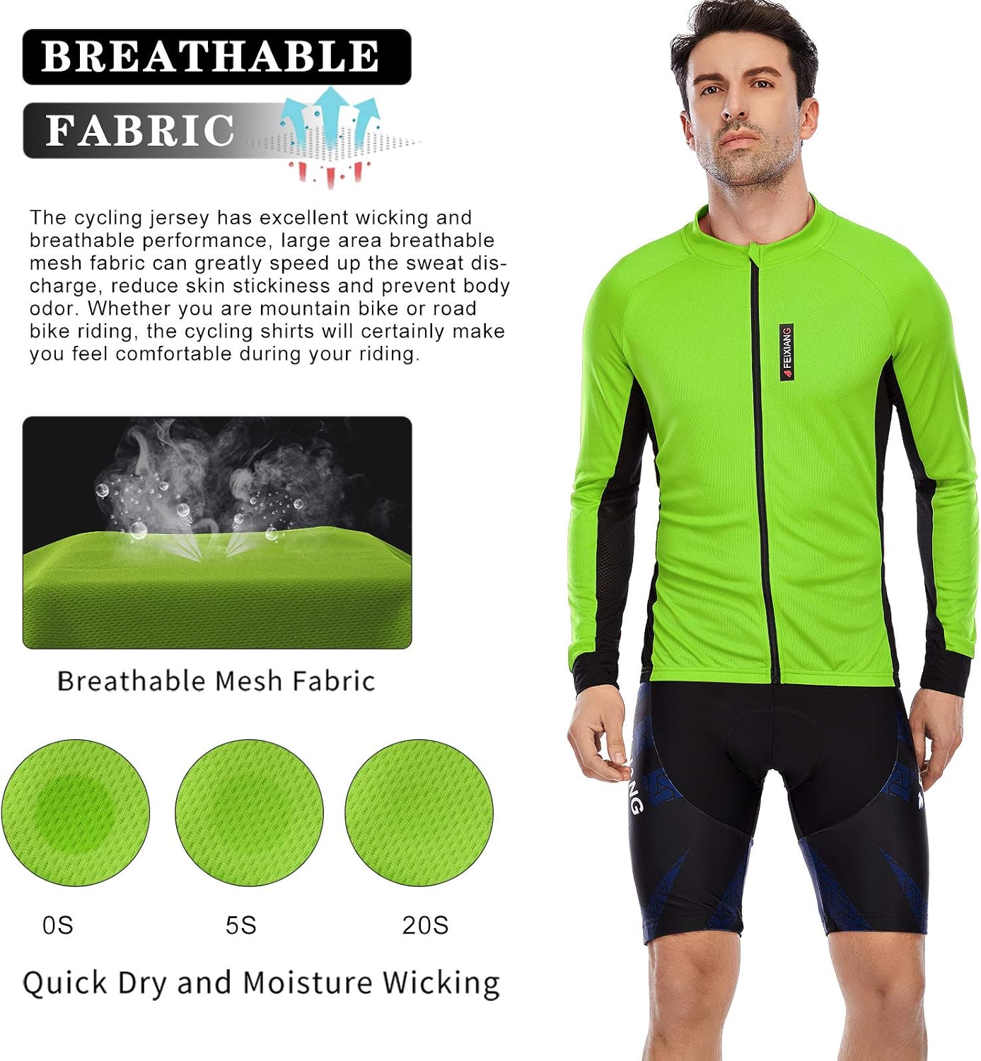 Detalle 2 de MEETWEE Magliette ciclismo uomo maglia MTB