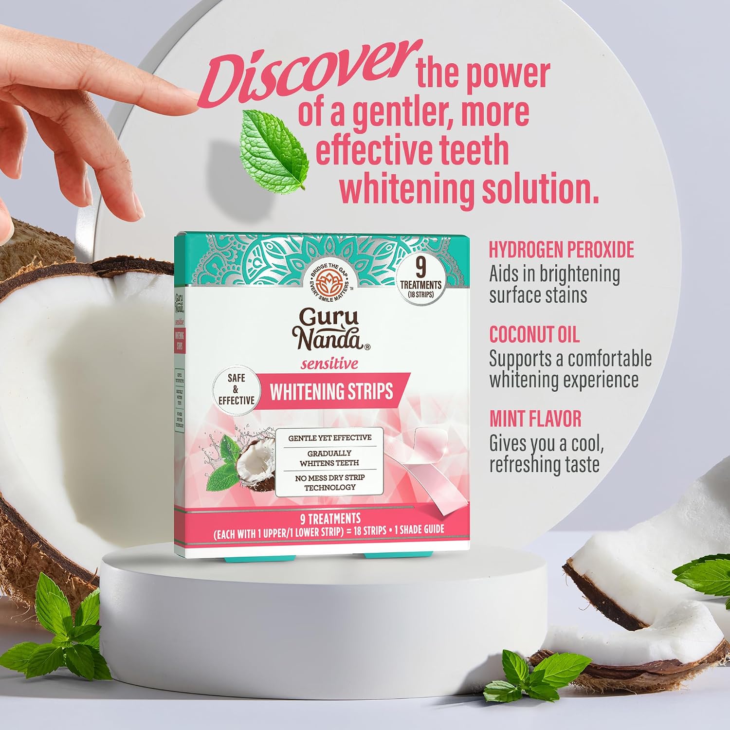 Thumbnail 3 de GuruNanda Sensitive Teeth Whitening Strips — 9-Day Treatment