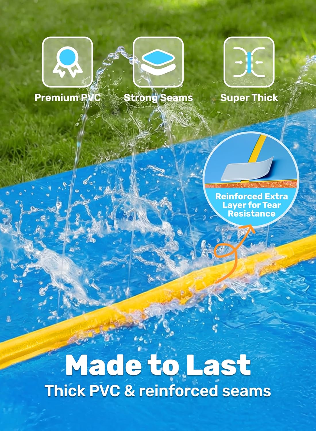 Thumbnail 3 de Sloosh Huge Water Slide (30ft x 6ft) with built-in sprinkler and 2 slip inflatable boards