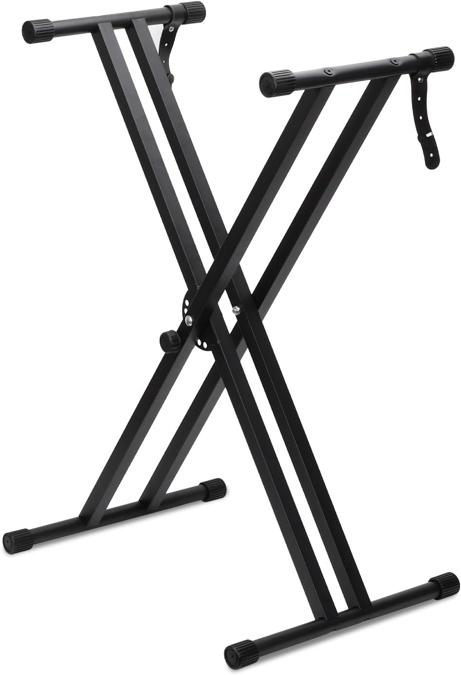 Detalle de Dgddhjt Keyboardständer für E-Pianos – Doppel-X Stativ, verstellbar 30–97 cm, max. 90 kg, mit Verriegelungsriemen und Schnellspannmechanismus