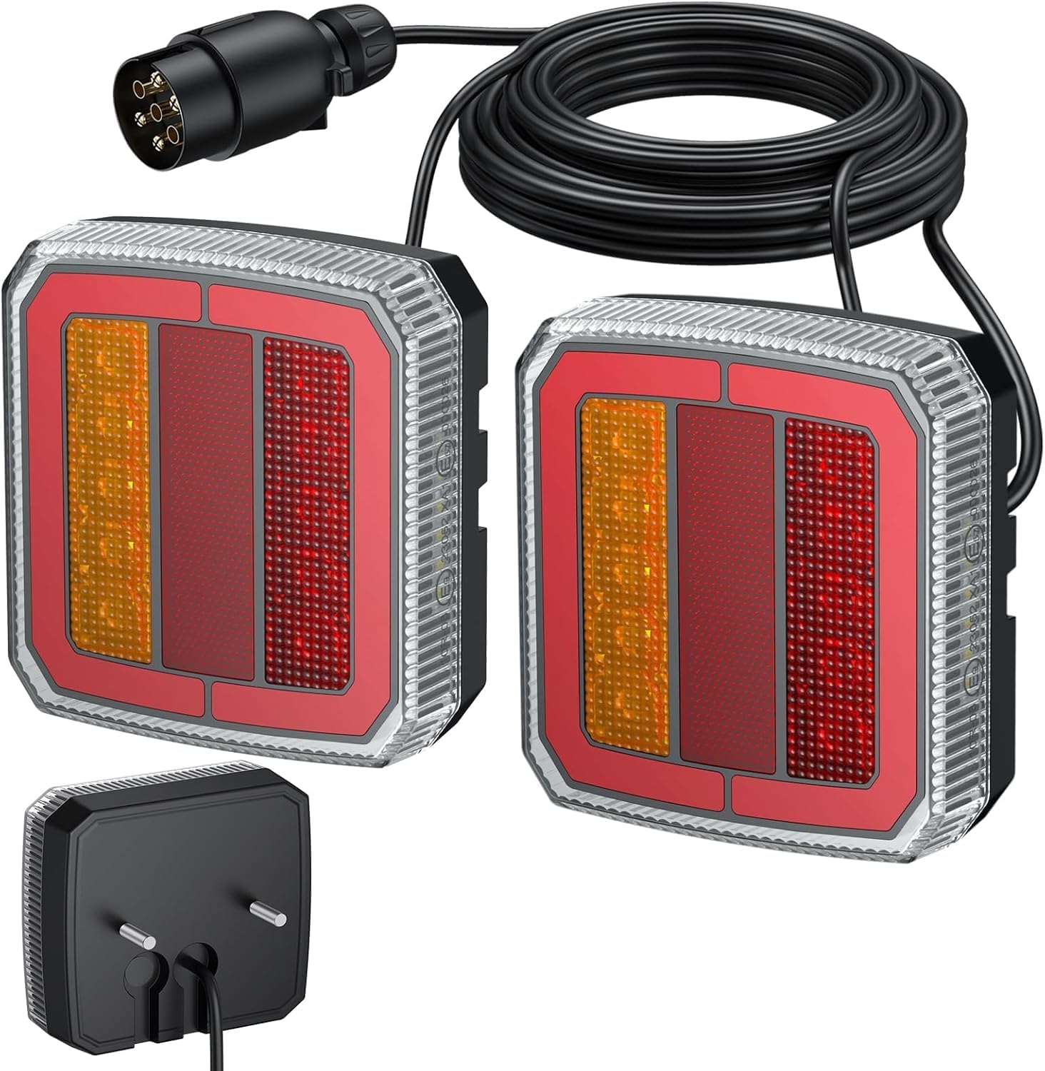 Detalle de AUTOUTLET 7-Pin LED Trailer Tail Light Set: E-mark Certified, IP65, 12-30V
